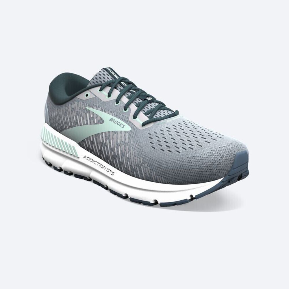 Brooks Women's Running Shoe in Gray and Mint